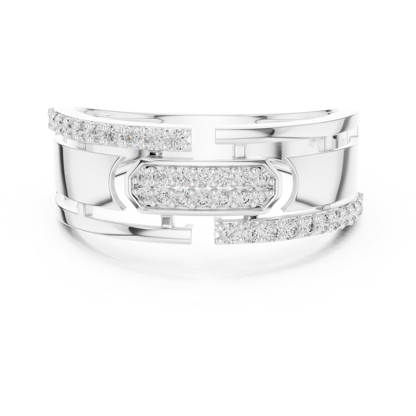 Round Cut Lab Grown Diamond White Gold Engagement Ring