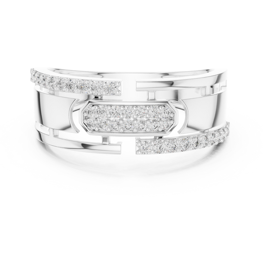 Round Cut Lab Grown Diamond White Gold Engagement Ring