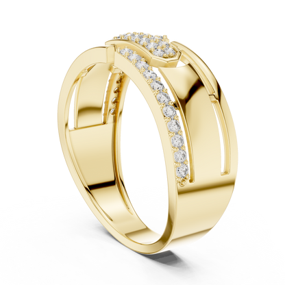 Round Cut Lab Grown Diamond White Gold Engagement Ring