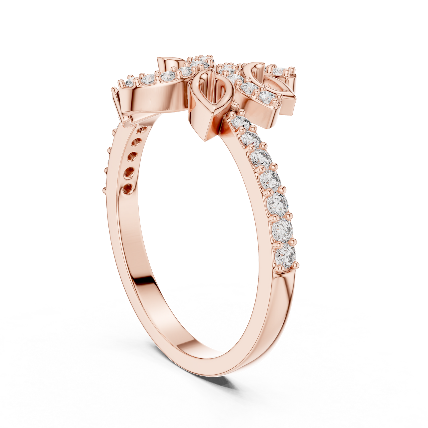 Lab Grown Diamond Nature Inspired Floral Ring in 14K White Gold