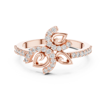 Lab Grown Diamond Nature Inspired Floral Ring in 14K White Gold
