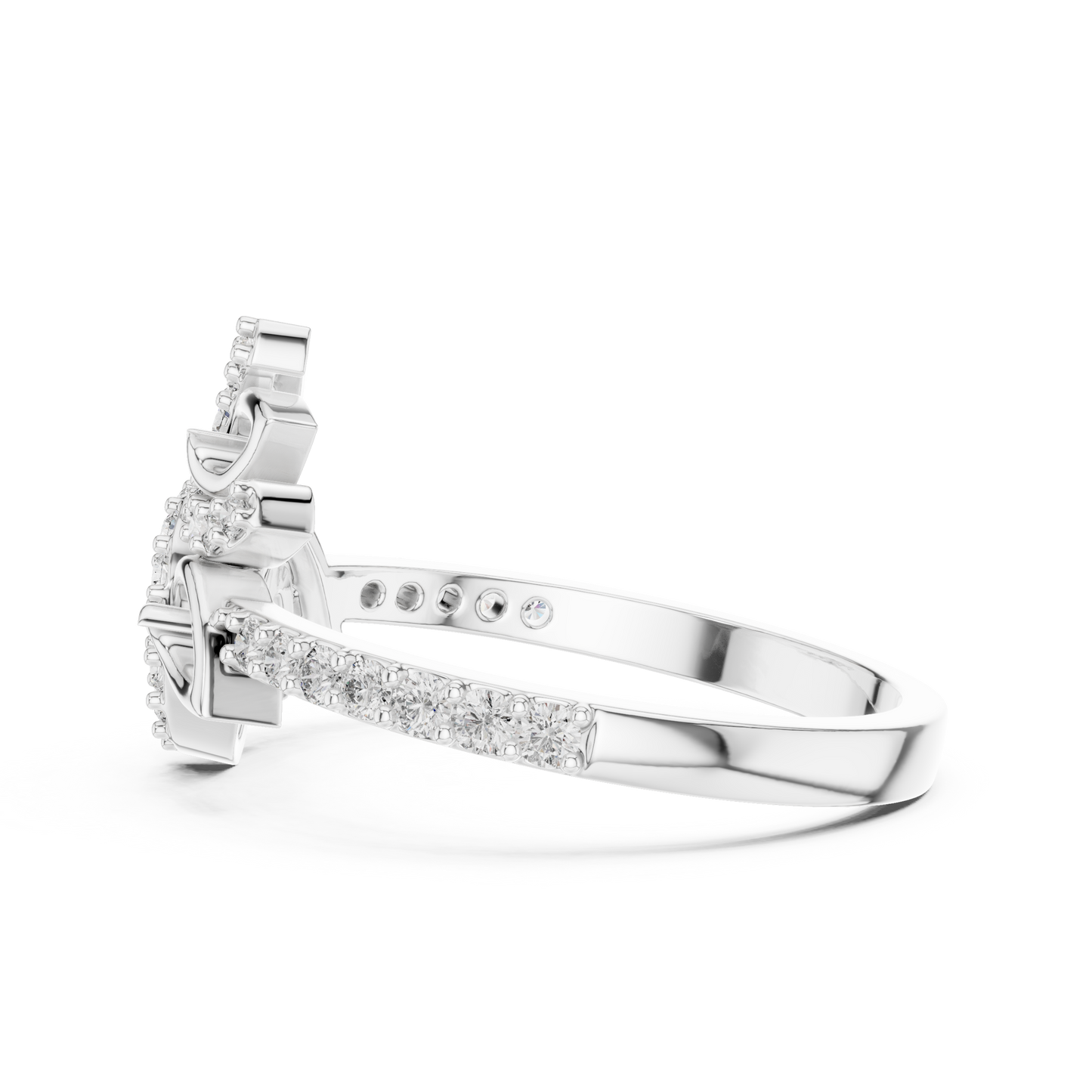 Lab Grown Diamond Nature Inspired Floral Ring in 14K White Gold