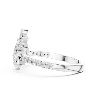 Lab Grown Diamond Nature Inspired Floral Ring in 14K White Gold
