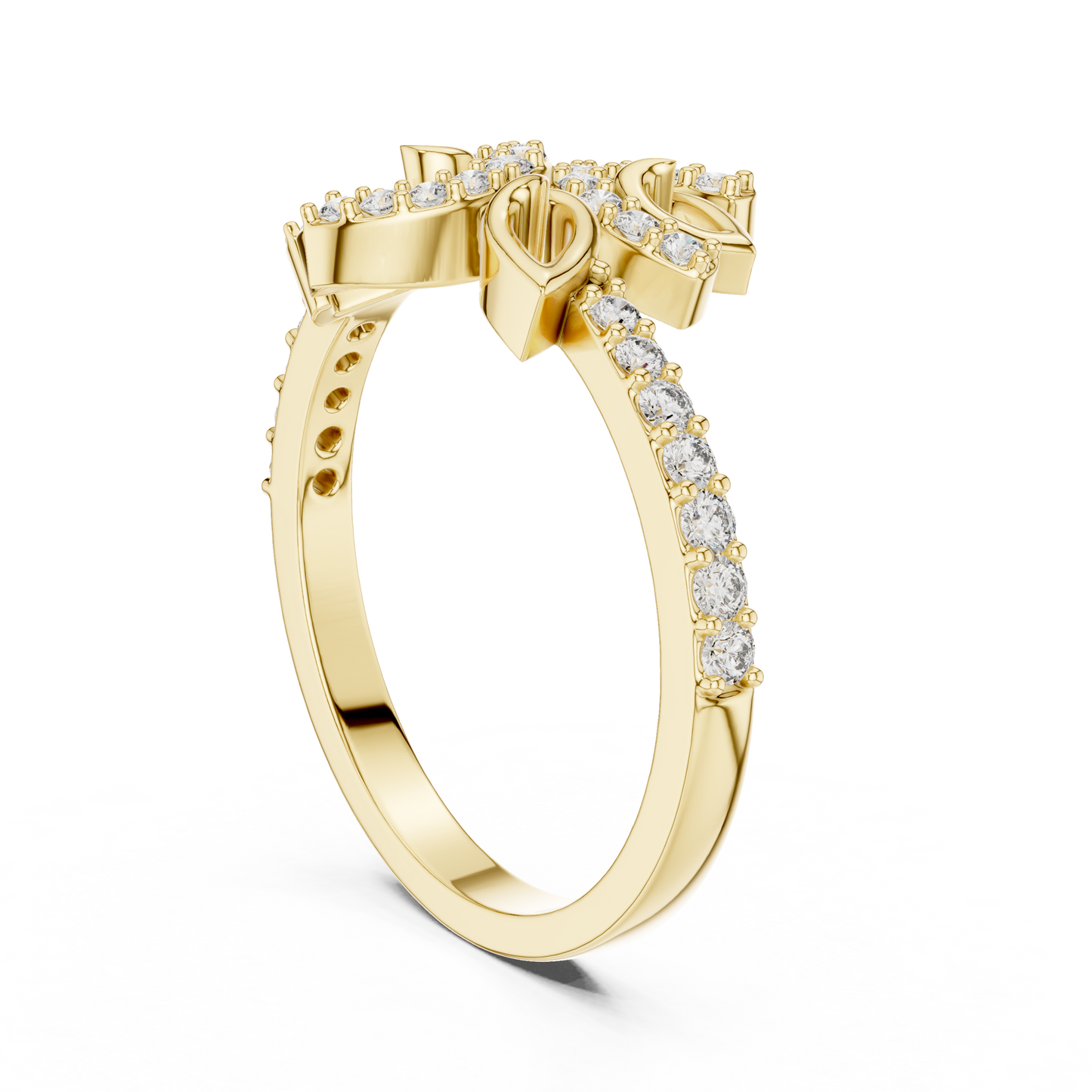 Lab Grown Diamond Nature Inspired Floral Ring in 14K White Gold
