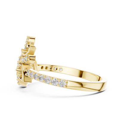 Lab Grown Diamond Nature Inspired Floral Ring in 14K White Gold