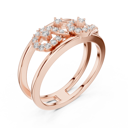 Rose Gold Lab Diamond Open Band Infinity Ring