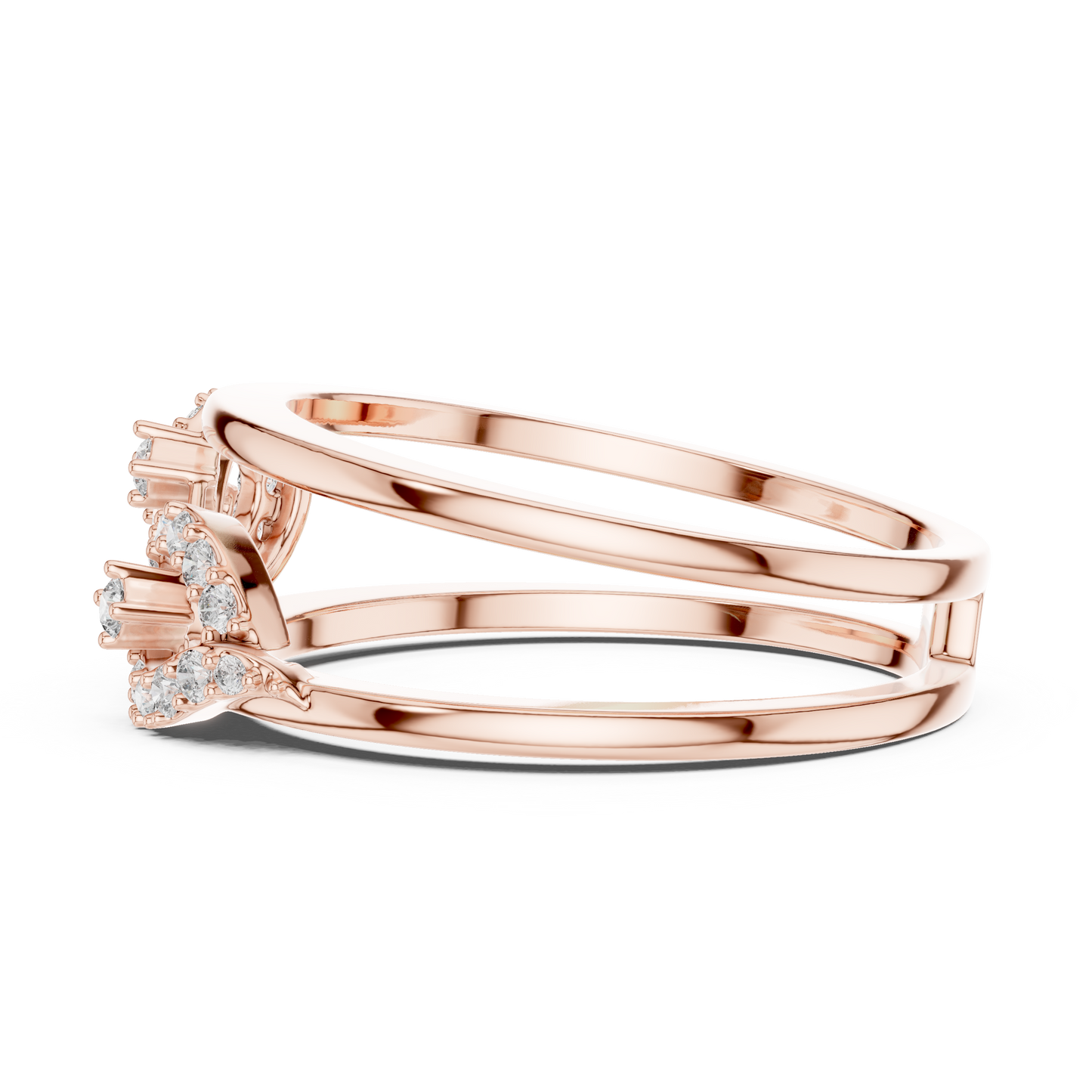 Rose Gold Lab Diamond Open Band Infinity Ring