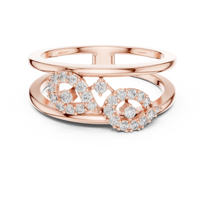 Rose Gold Lab Diamond Open Band Infinity Ring