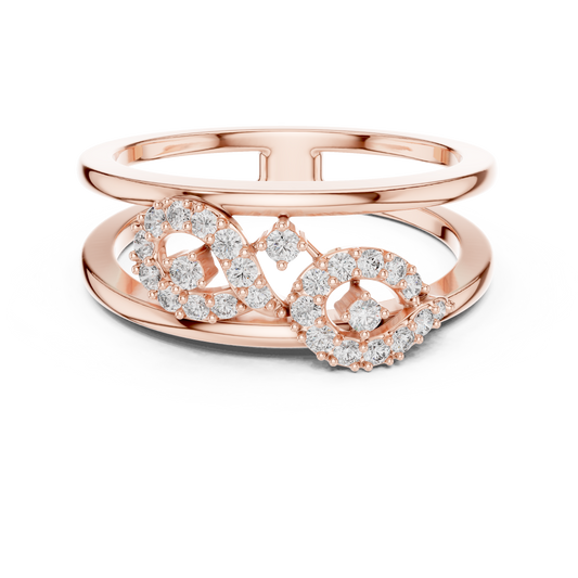 Rose Gold Lab Diamond Open Band Infinity Ring