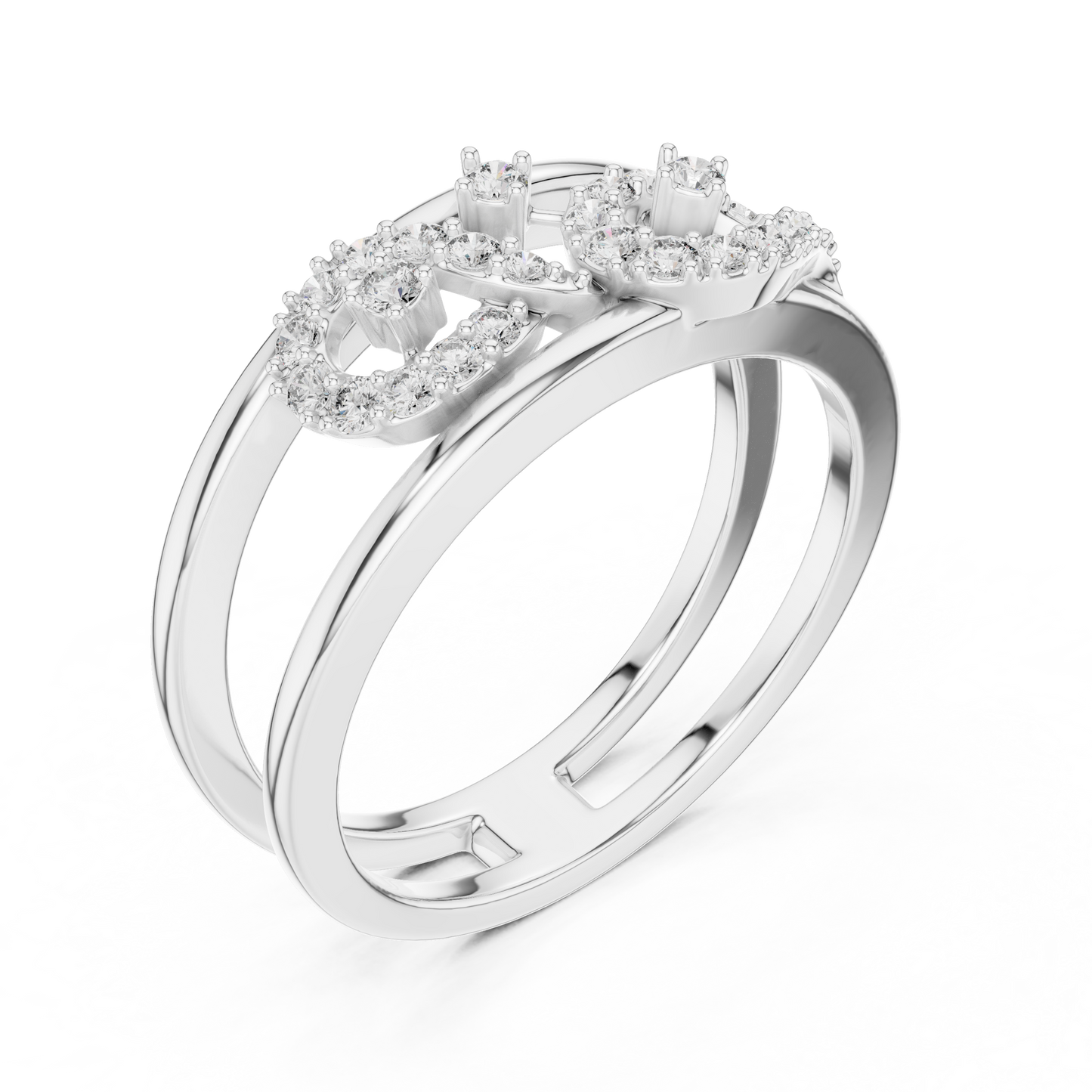 Rose Gold Lab Diamond Open Band Infinity Ring