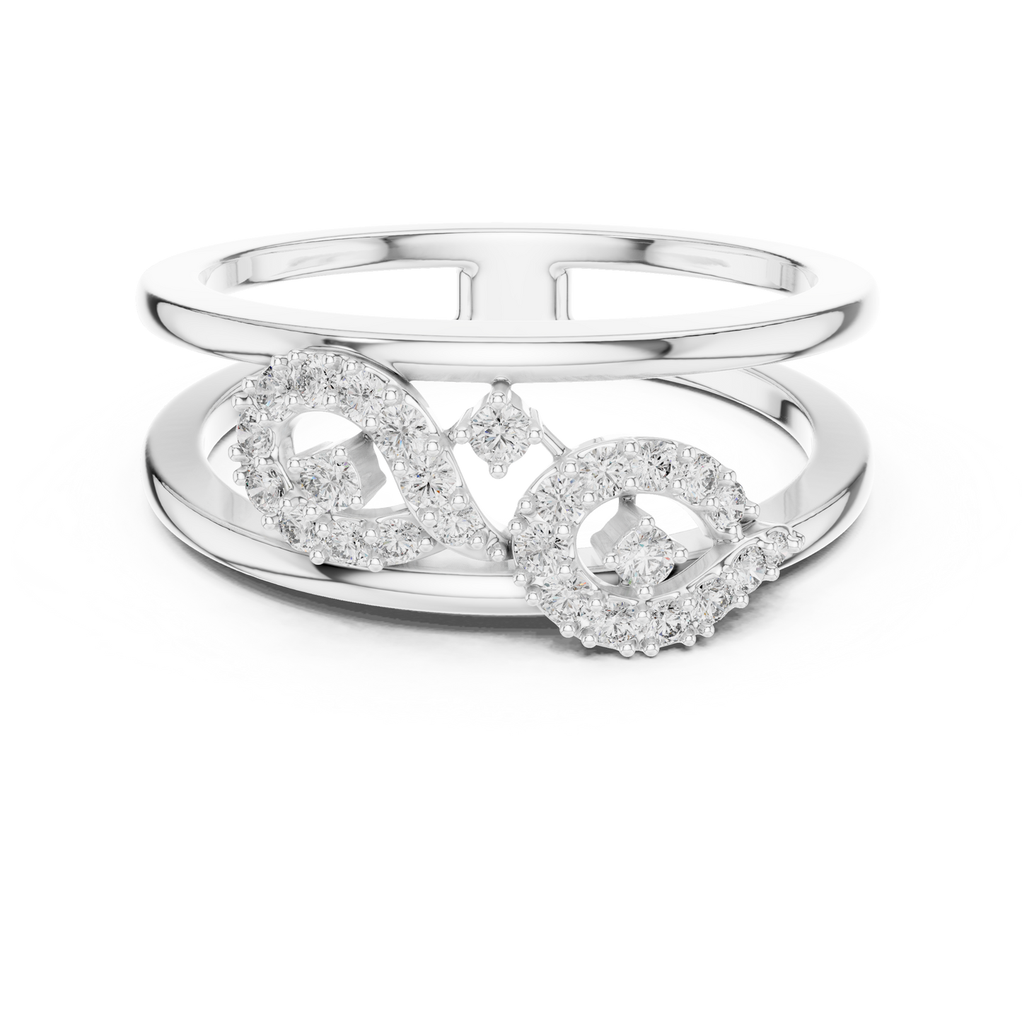 Rose Gold Lab Diamond Open Band Infinity Ring