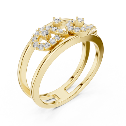 Rose Gold Lab Diamond Open Band Infinity Ring