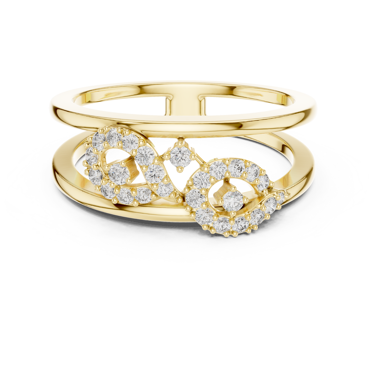 Rose Gold Lab Diamond Open Band Infinity Ring