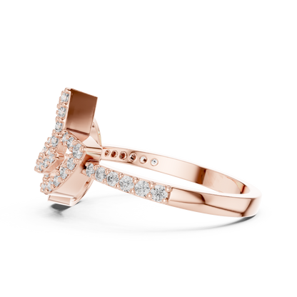 Vintage Inspired Art Deco Lab Grown Diamond Ring