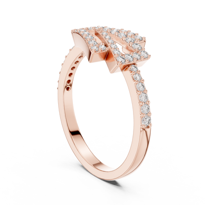 Geometric Lab Grown Diamond Zigzag Ring in 14K Rose Gold
