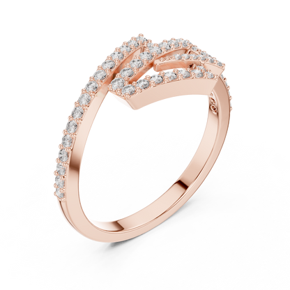 Geometric Lab Grown Diamond Zigzag Ring in 14K Rose Gold