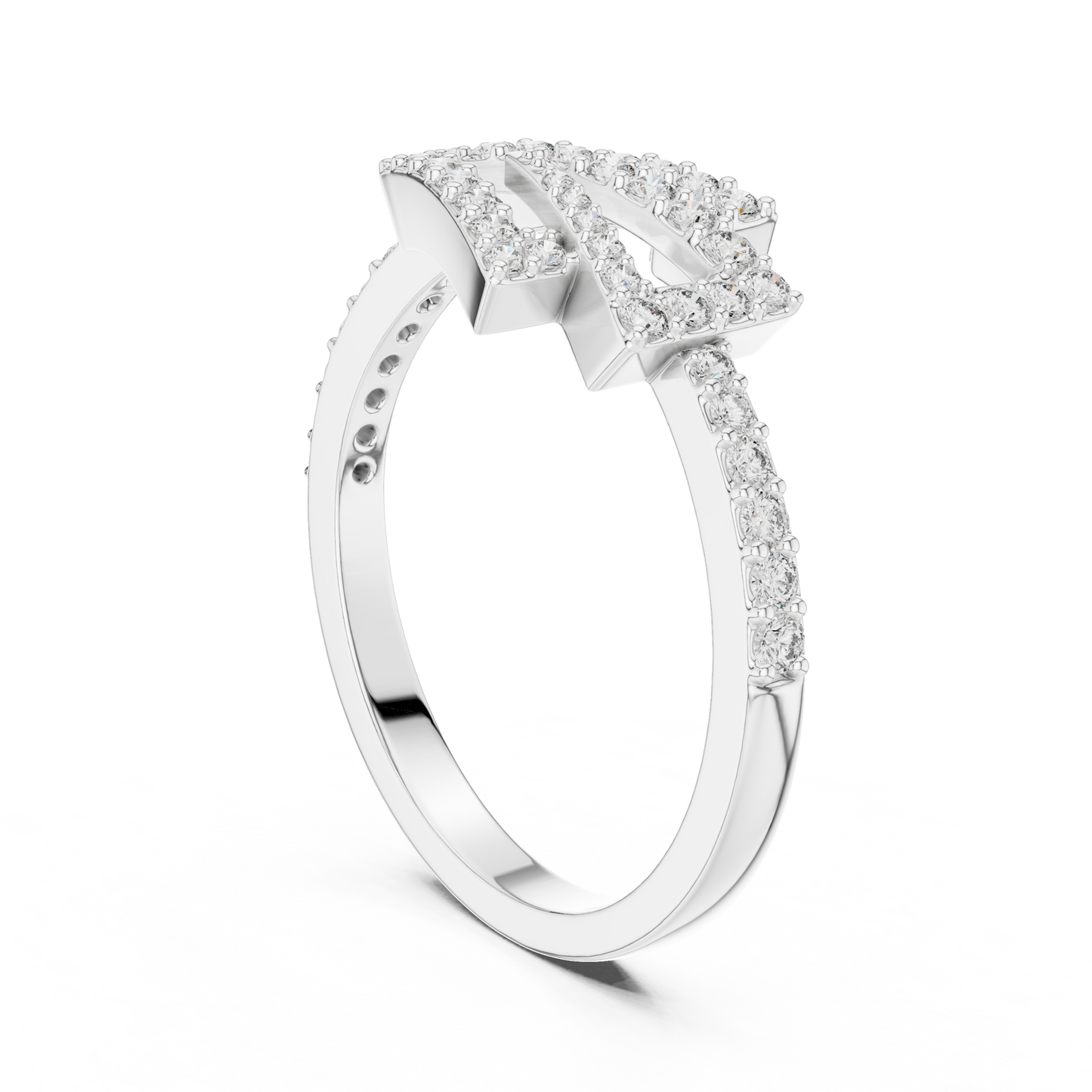 Geometric Lab Grown Diamond Zigzag Ring in 14K Rose Gold