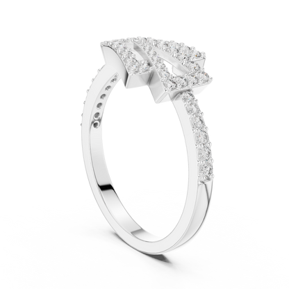 Geometric Lab Grown Diamond Zigzag Ring in 14K Rose Gold