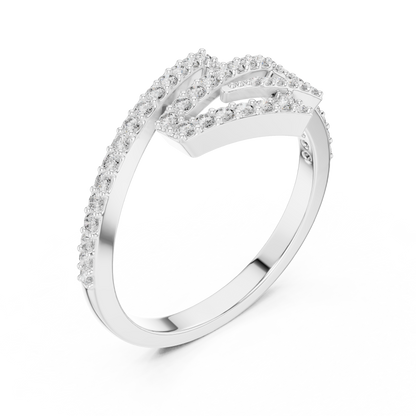 Geometric Lab Grown Diamond Zigzag Ring in 14K Rose Gold