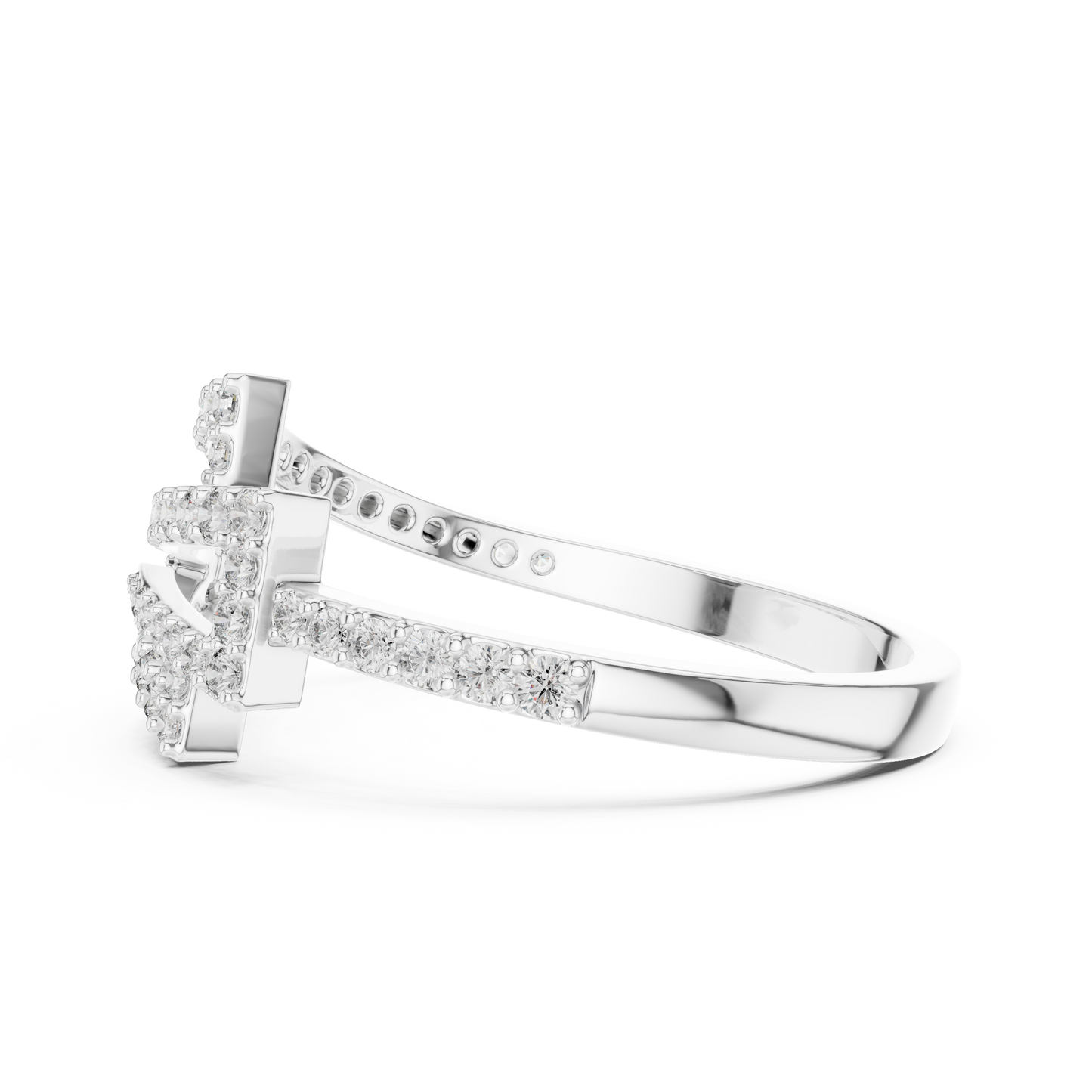 Geometric Lab Grown Diamond Zigzag Ring in 14K Rose Gold