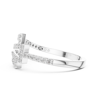 Geometric Lab Grown Diamond Zigzag Ring in 14K Rose Gold