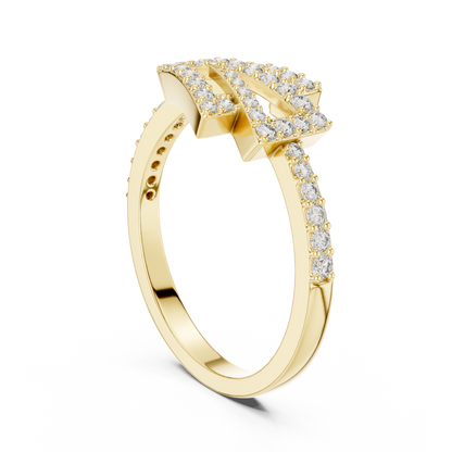 Geometric Lab Grown Diamond Zigzag Ring in 14K Rose Gold