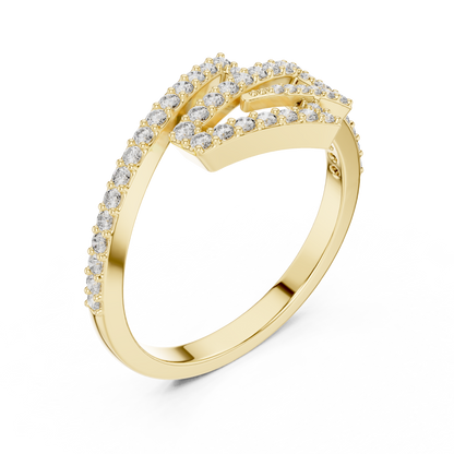 Geometric Lab Grown Diamond Zigzag Ring in 14K Rose Gold