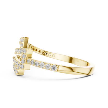 Geometric Lab Grown Diamond Zigzag Ring in 14K Rose Gold