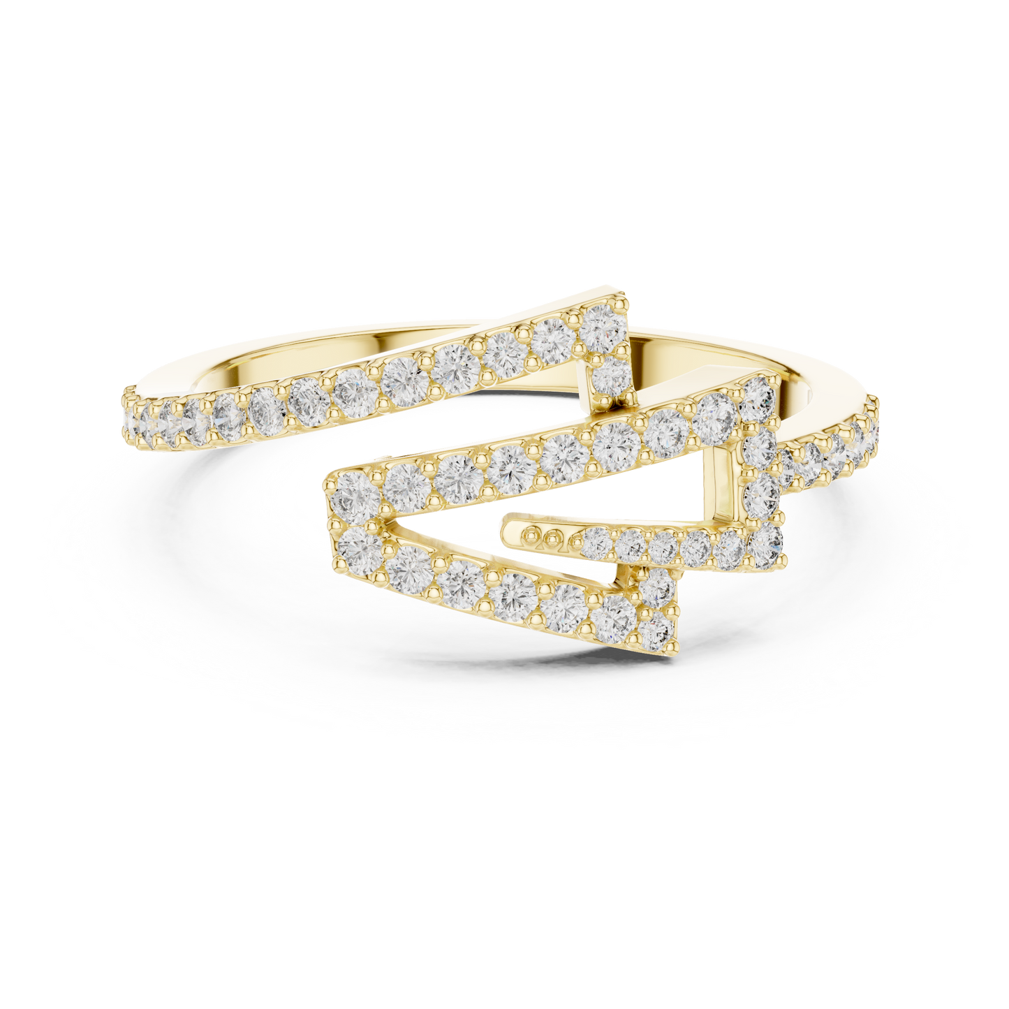 Geometric Lab Grown Diamond Zigzag Ring in 14K Rose Gold