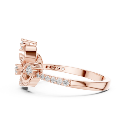 Vintage Style Lab Grown Diamond Swirl Ring in 14K Yellow Gold