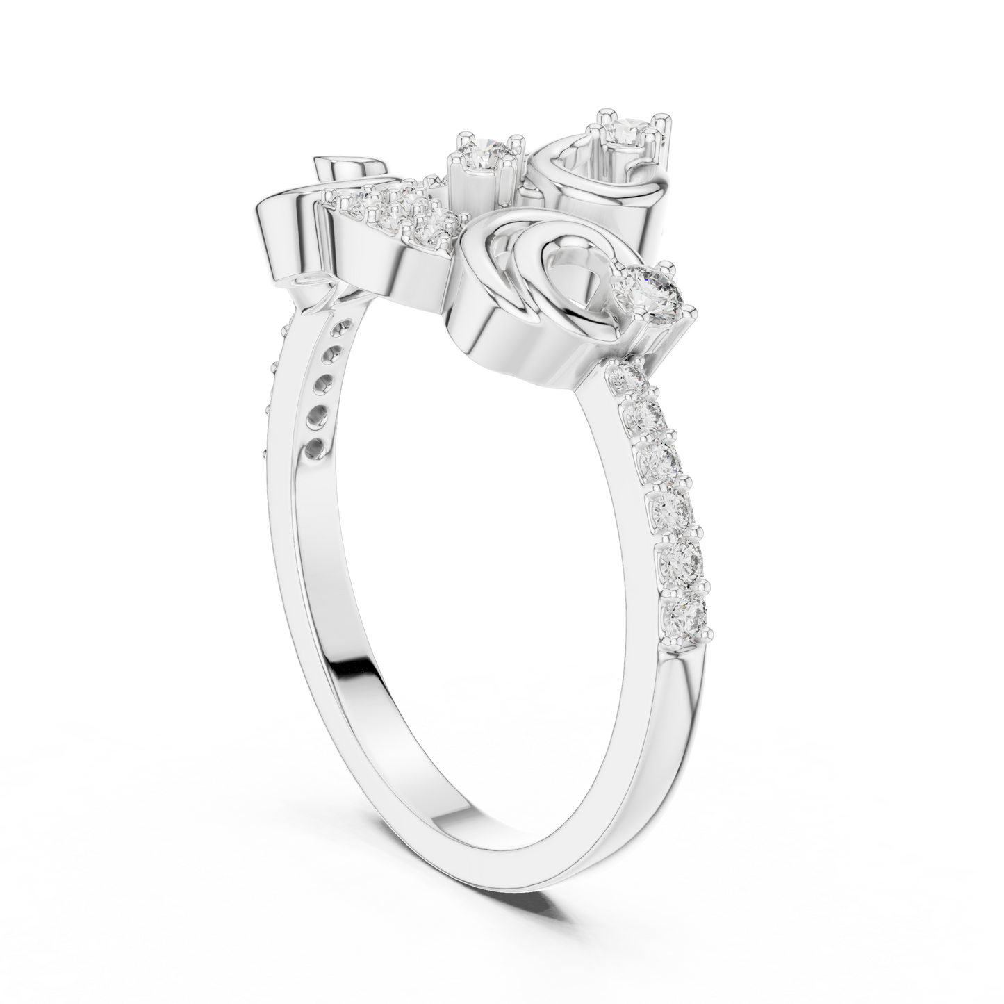 Vintage Style Lab Grown Diamond Swirl Ring in 14K Yellow Gold