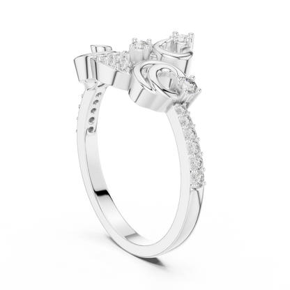 Vintage Style Lab Grown Diamond Swirl Ring in 14K Yellow Gold