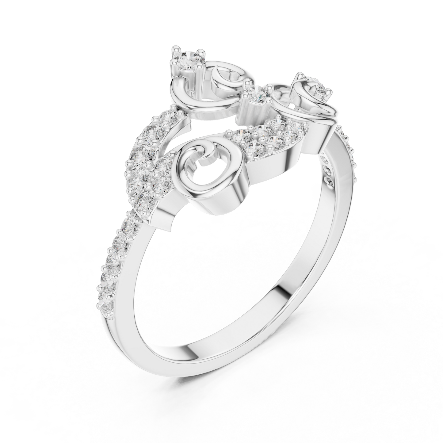 Vintage Style Lab Grown Diamond Swirl Ring in 14K Yellow Gold