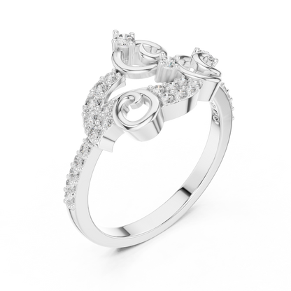 Vintage Style Lab Grown Diamond Swirl Ring in 14K Yellow Gold