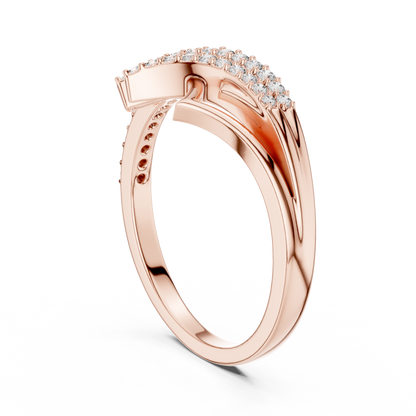 14K White Gold Tiered Wave Lab Grown Diamond Ring
