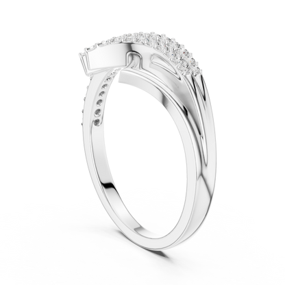 14K White Gold Tiered Wave Lab Grown Diamond Ring