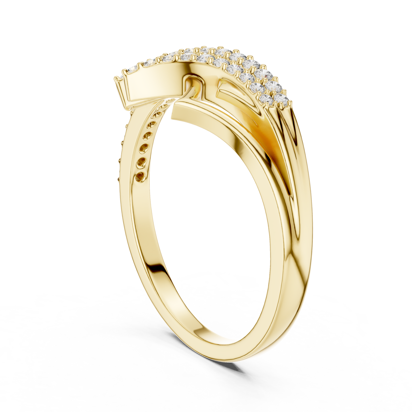 14K White Gold Tiered Wave Lab Grown Diamond Ring