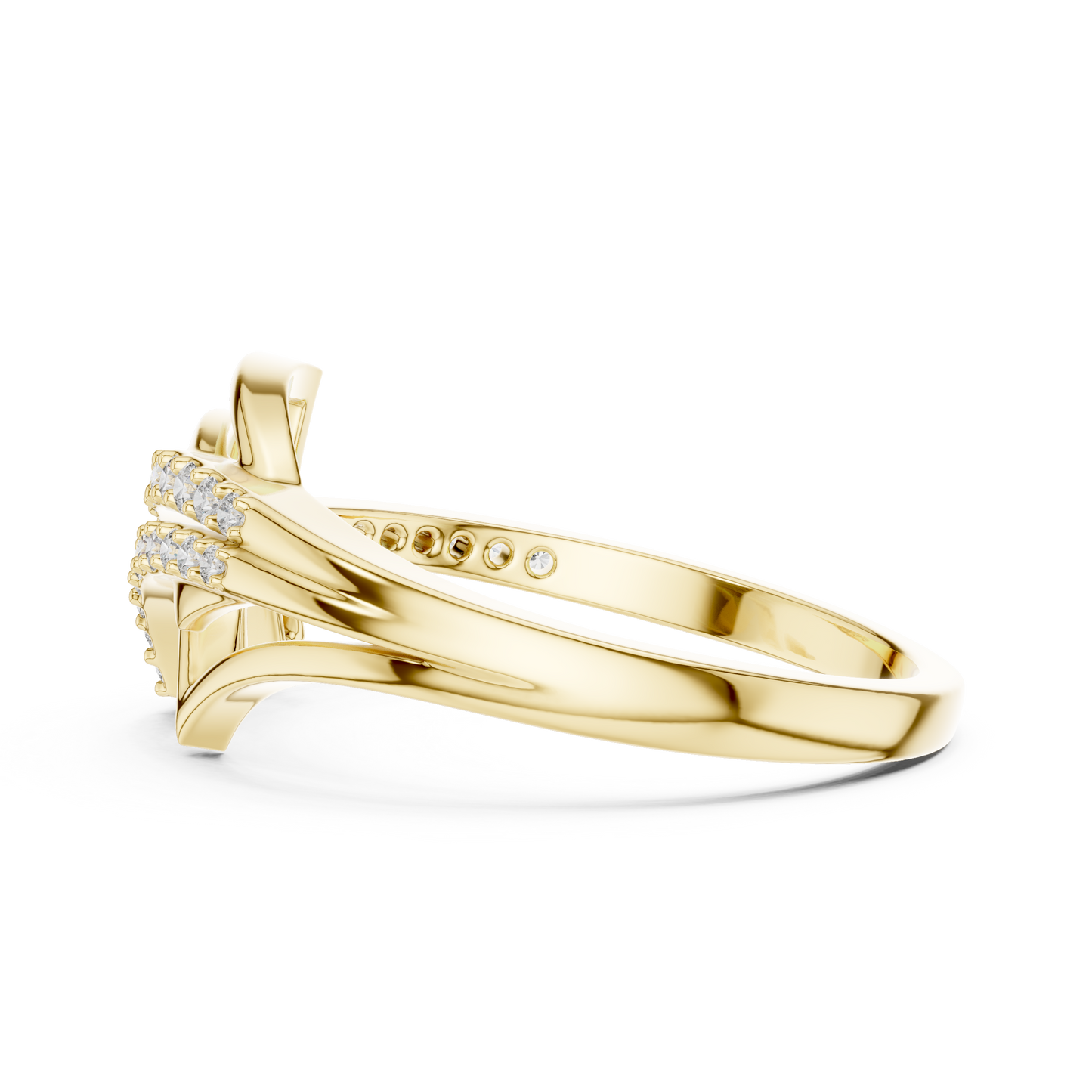 14K White Gold Tiered Wave Lab Grown Diamond Ring