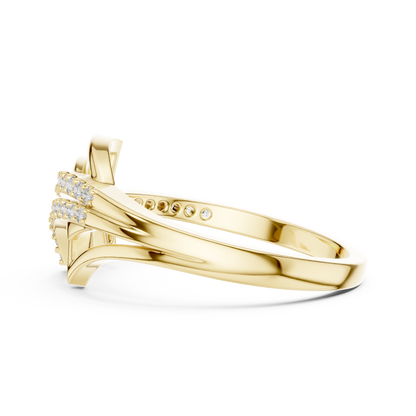 14K White Gold Tiered Wave Lab Grown Diamond Ring