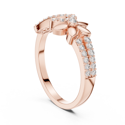 Infinity Flower Lab Grown Diamond Ring in 14K Rose Gold