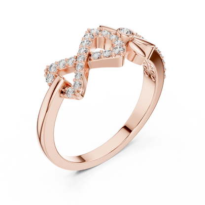 Infinity Flower Lab Grown Diamond Ring in 14K Rose Gold