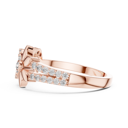 Infinity Flower Lab Grown Diamond Ring in 14K Rose Gold