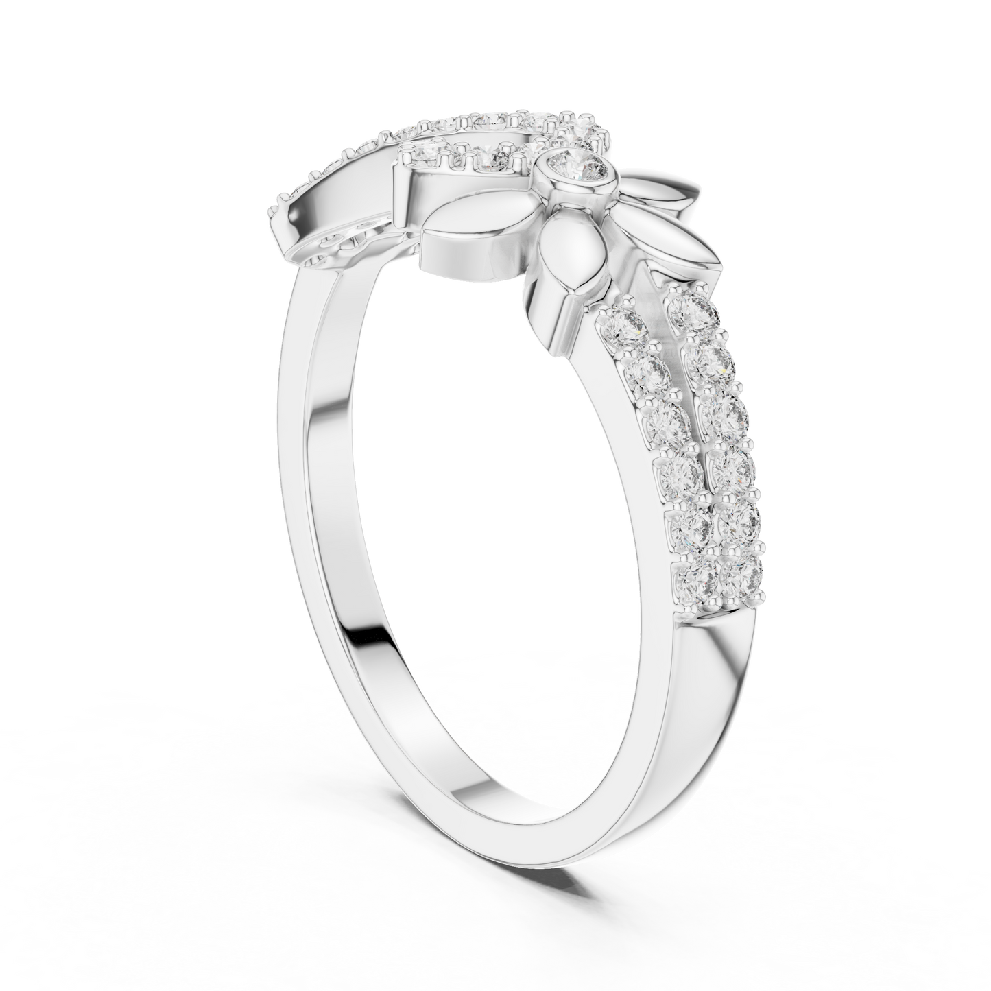 Infinity Flower Lab Grown Diamond Ring in 14K Rose Gold