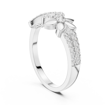 Infinity Flower Lab Grown Diamond Ring in 14K Rose Gold