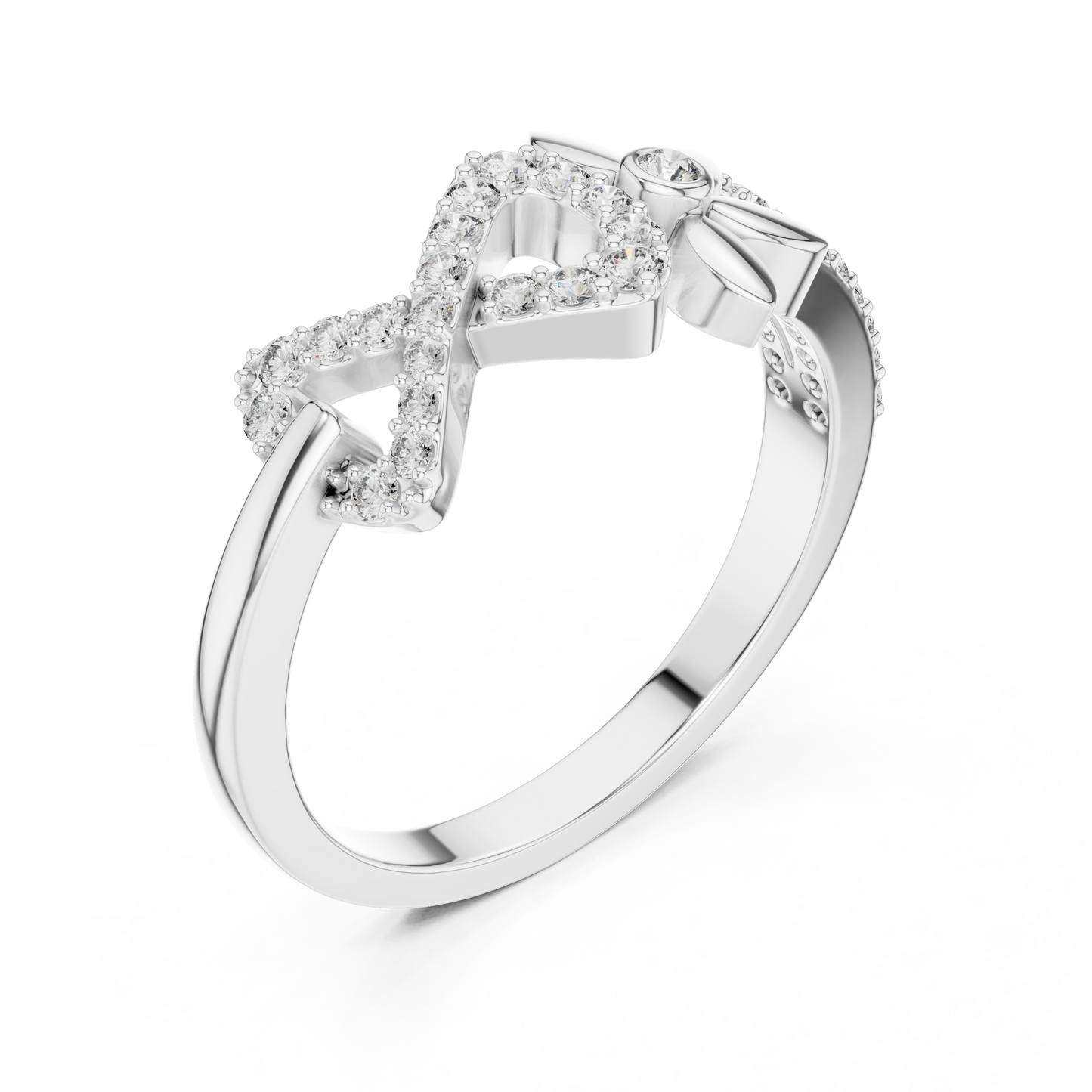 Infinity Flower Lab Grown Diamond Ring in 14K Rose Gold