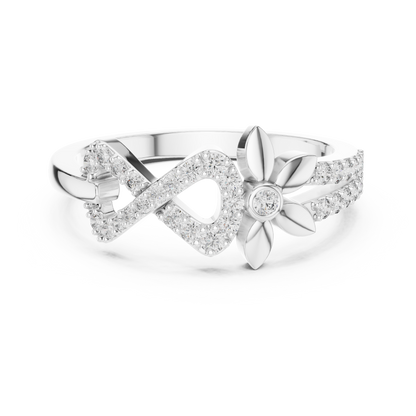 Infinity Flower Lab Grown Diamond Ring in 14K Rose Gold