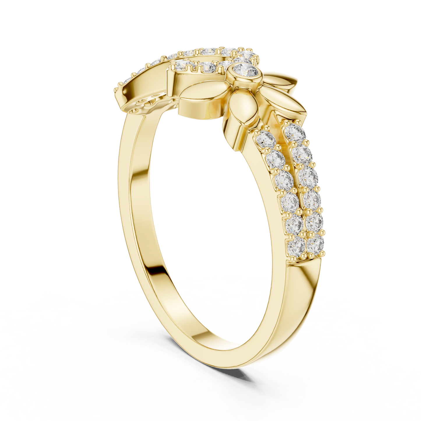 Infinity Flower Lab Grown Diamond Ring in 14K Rose Gold