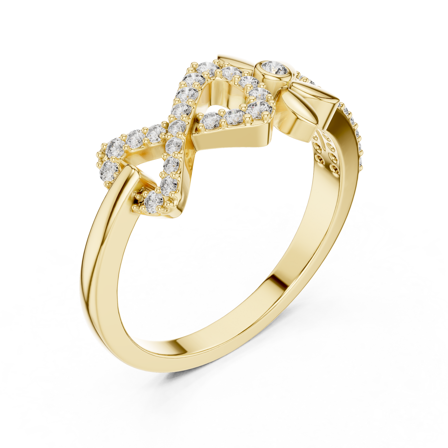 Infinity Flower Lab Grown Diamond Ring in 14K Rose Gold