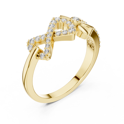 Infinity Flower Lab Grown Diamond Ring in 14K Rose Gold