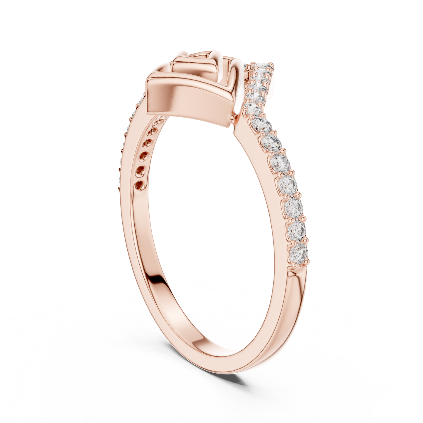 Greek Key Lab Grown Diamond Ring in 14K Yellow Gold
